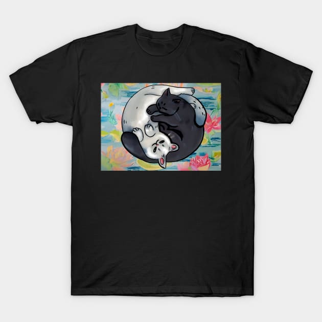 Two cats snuggling T-Shirt by Art by Ergate